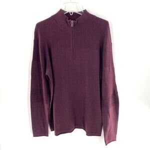 Trends FX Fusion 1/4 Zip Pullover Sweater Mens Sz XL Maroon Wine Long Sleeve NWT